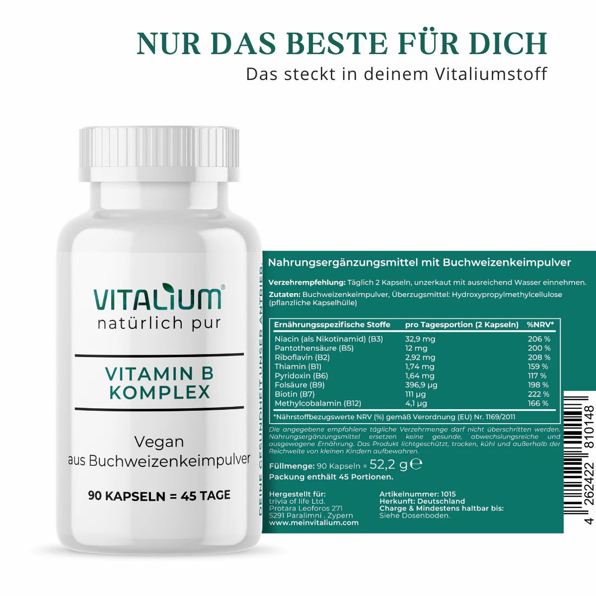 meinVitalium - reine Vitamin-B Komplex Kapseln