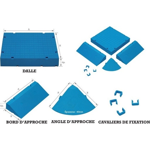 Dalle antidérapante élastomère – Revêtement sol – 250 x 250 x 4 cm Vert