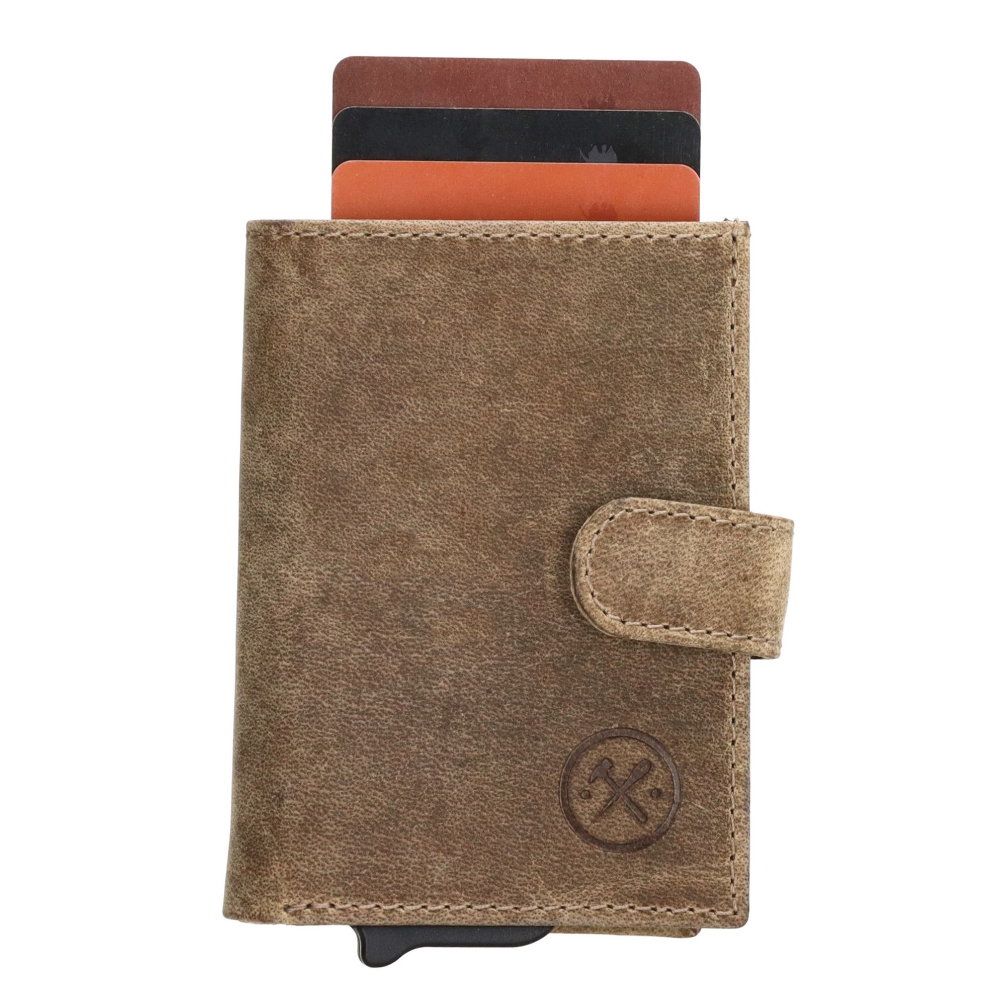 Hide & Stitches Idaho Safety Wallet Donkerzand