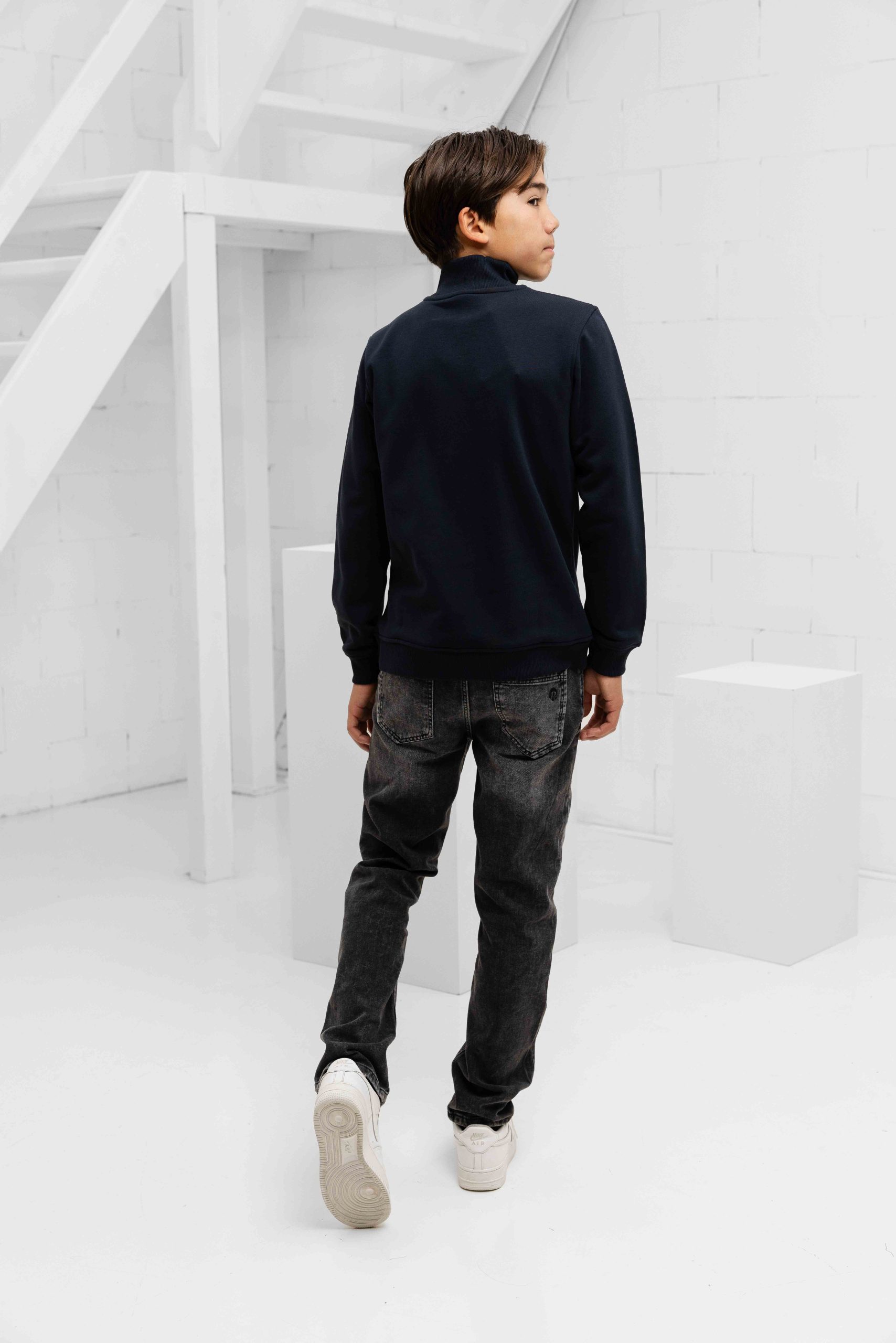 Malelions Turtle Half Zip Sweater Kids Donkerblauw