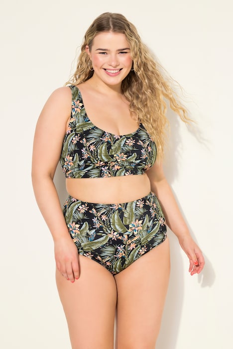 Bikini-Slip, High Waist, Panty Style, Tropical-Print