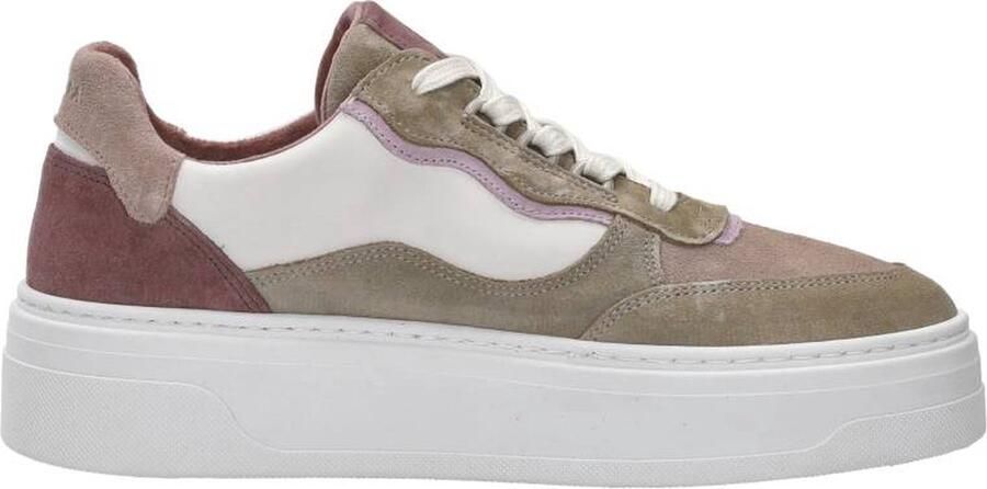 Palpa Beige Paarse Platform Sneakers Multicolor