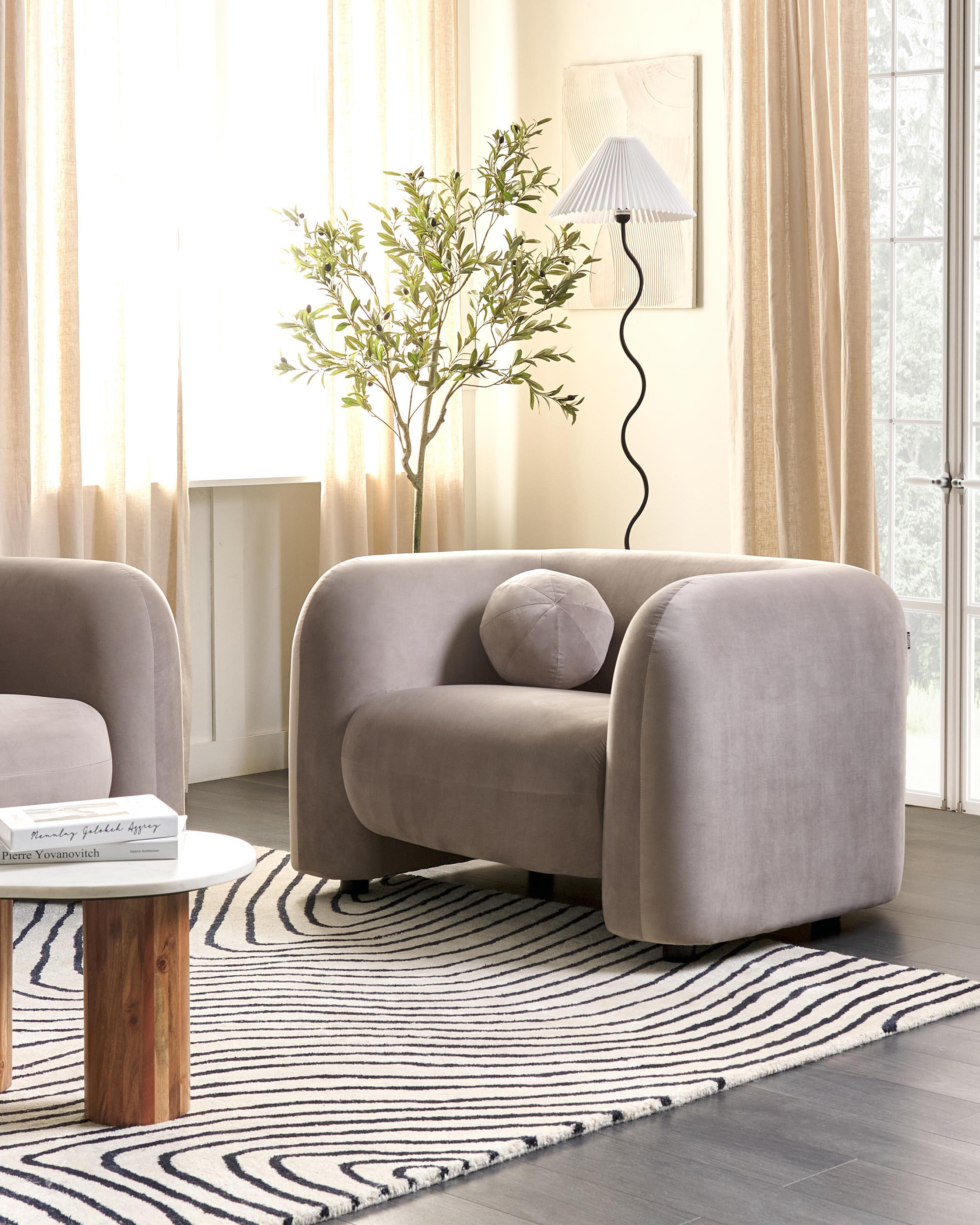 Fauteuil LEIREN Fluweel Taupe