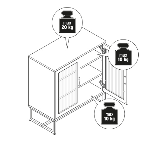 Sideboard mit Glastüren