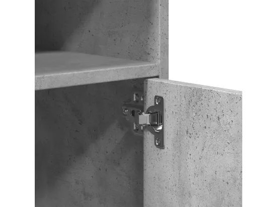 Armoire à roulettes gris béton 60x48x81 cm bois d'ingénierie