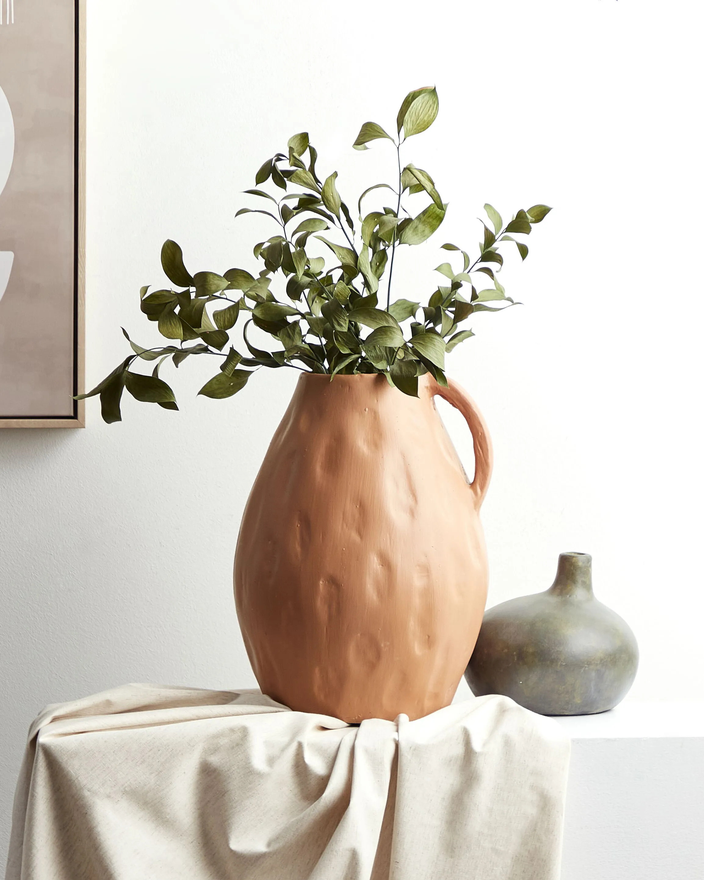 Decoratieve vaas KULIM Keramiek 40 cm Zandbeige