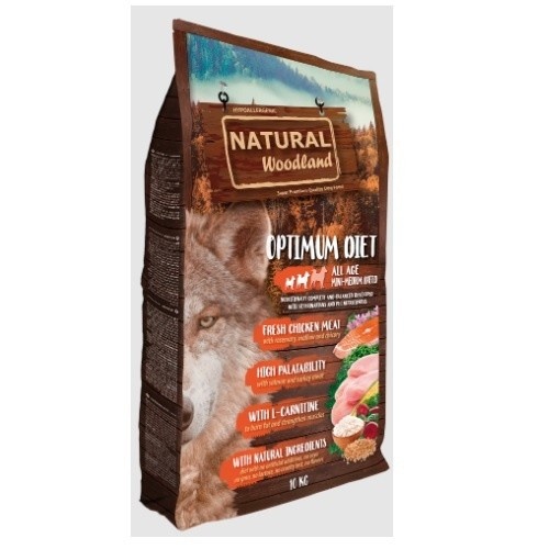 Receita natural de floresta, ideal para cães de raças pequenas e médias com frango e peru.