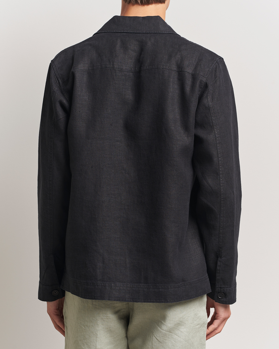 NN07 Olav Linen Overshirt Black