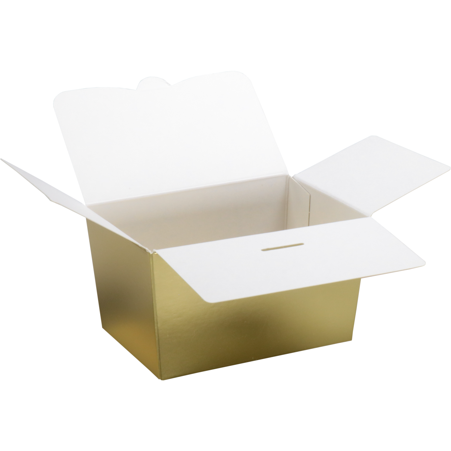 Ballotin, karton + PP, 150gr, 89x60x55mm, goud/wit