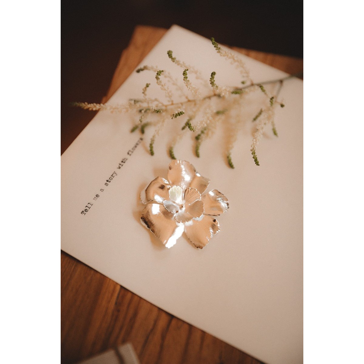 broche fleurs plaqué argent - ORPHÉE