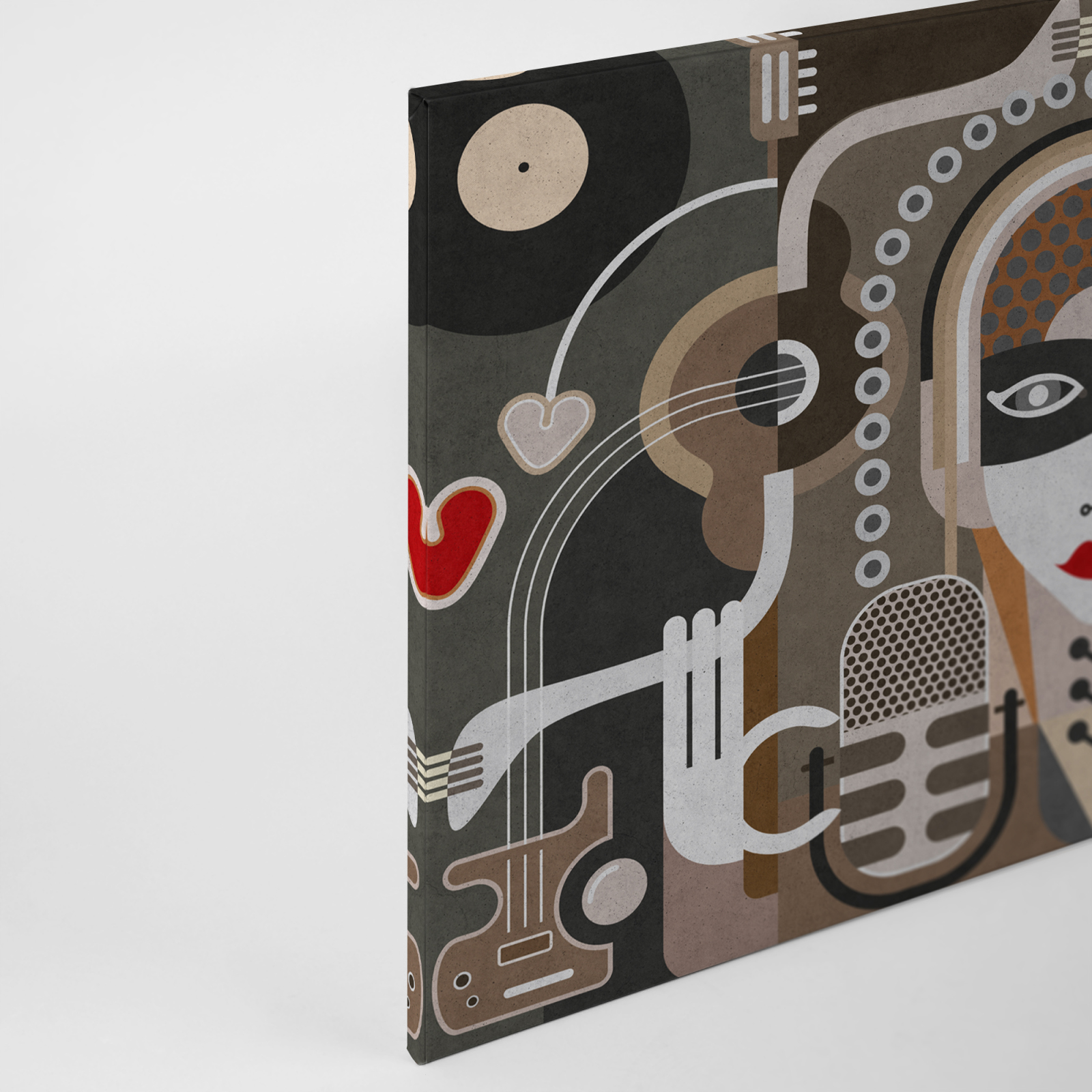 Leinwandbild MUSIK - braun-weiß - 90x60 cm