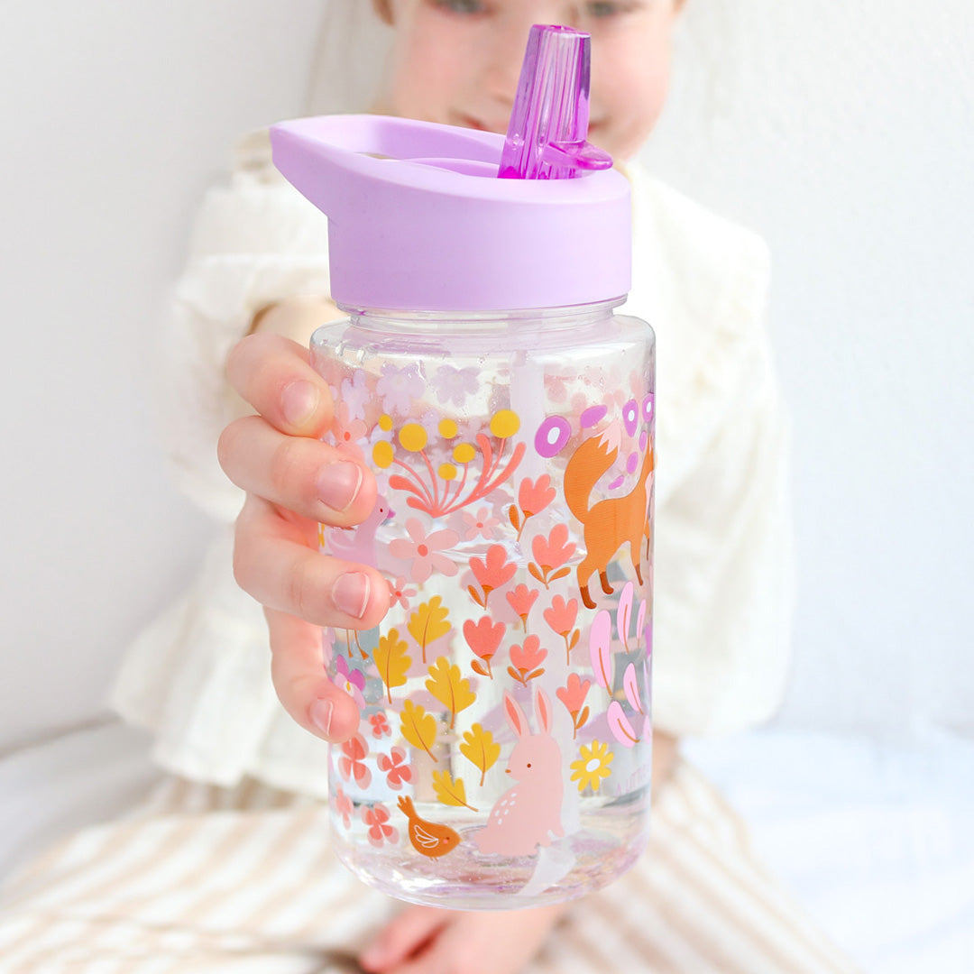 A little lovely company drinkfles met rietje - bloementuin - 450 ml