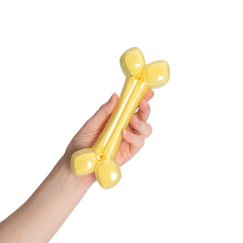 Brinquedo para mastigar Zeus Duo Bone para cães, 15 cm, amarelo, aroma de coco