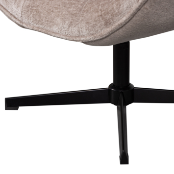 WOOOD fauteuil Wibo taupe chenille stof draaibaar