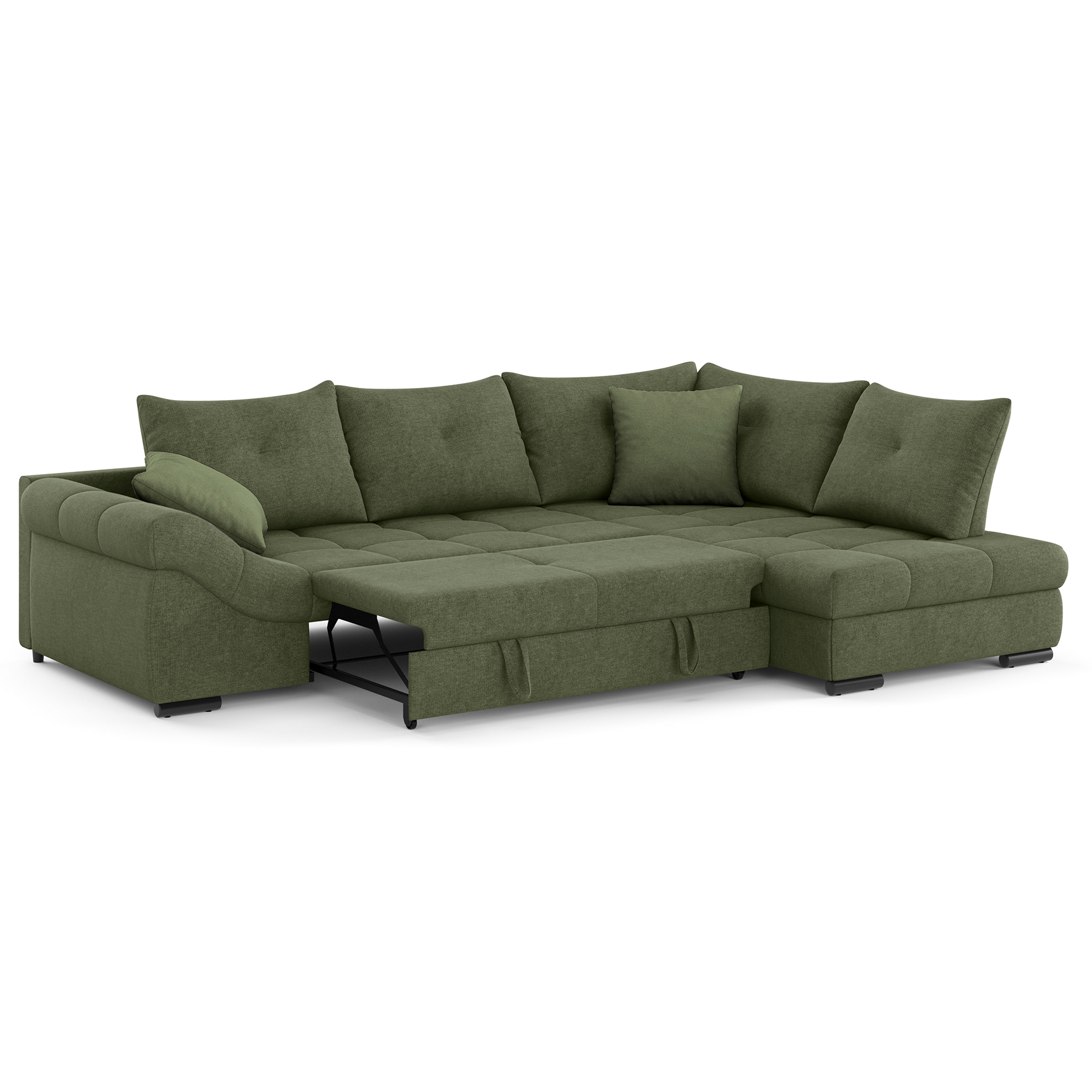 Ecksofa - green - Liegefunktion