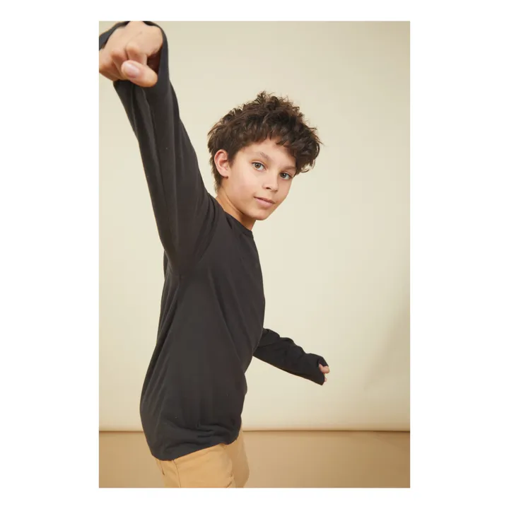 SMALLABLE BASICS T-Shirt Garçon Manches Longues Coton Bio | Noir