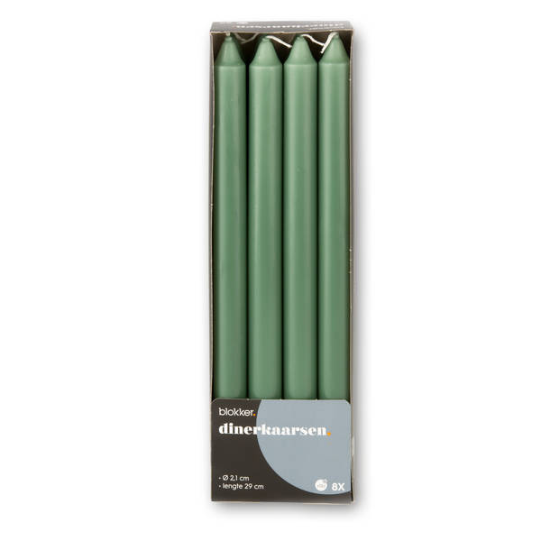 Blokker Dinerkaars - 8 stuks - 29 cm - Kiezelgroen