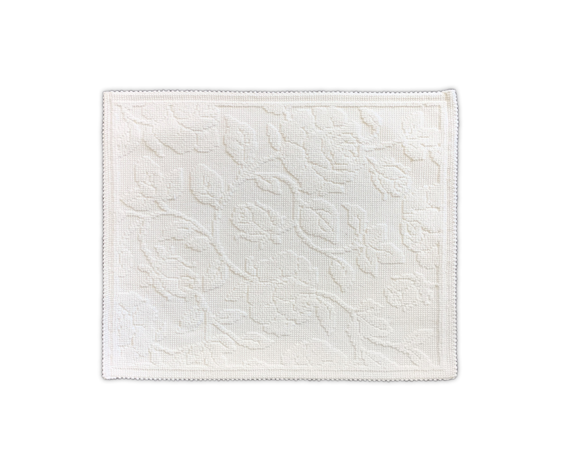 Badematte 'Izmir' aus Baumwolle, Rosen weiß, 60 x 50 cm & 120 x 70 cm von fischer's lagerhaus