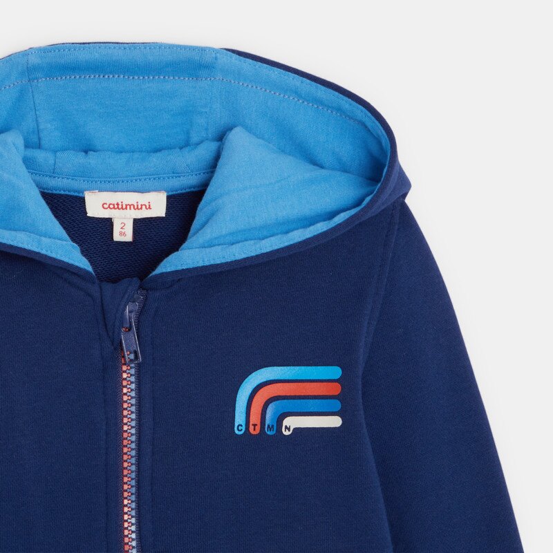 Cardigan bébé garçon bleu en coton recyclé Catimini Bleu