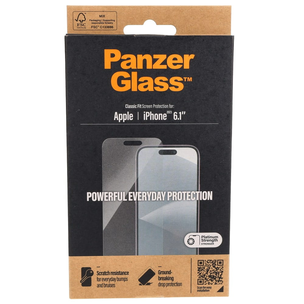 iPhone 15 Antibakterielle Panzer Glas Displayschutz Case Friendly (2805)