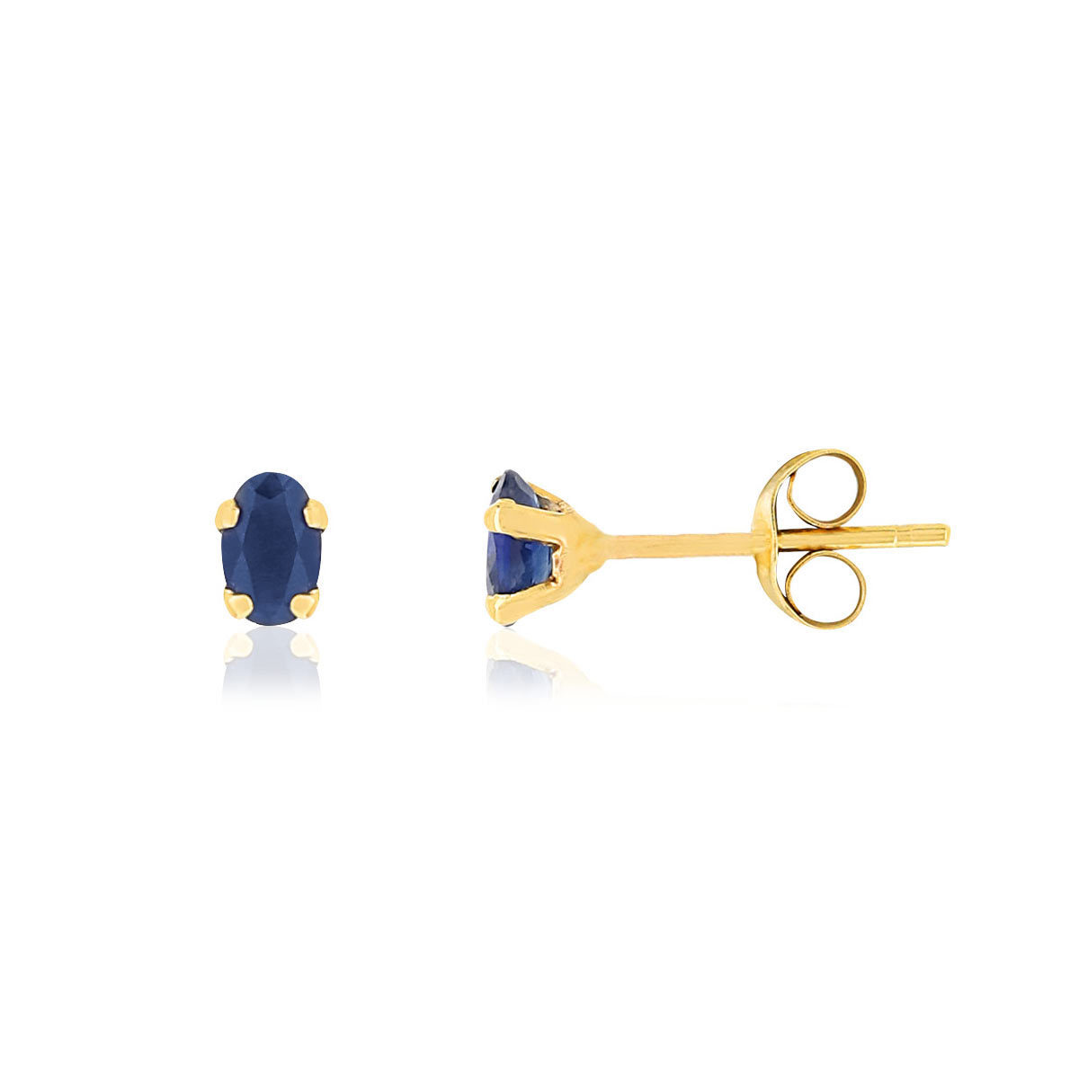 Boucles d'oreilles or 750 jaune saphirs ovales