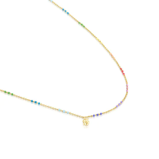 Colar Bold Bear com banho de ouro 18k sobre prata e esmalte.