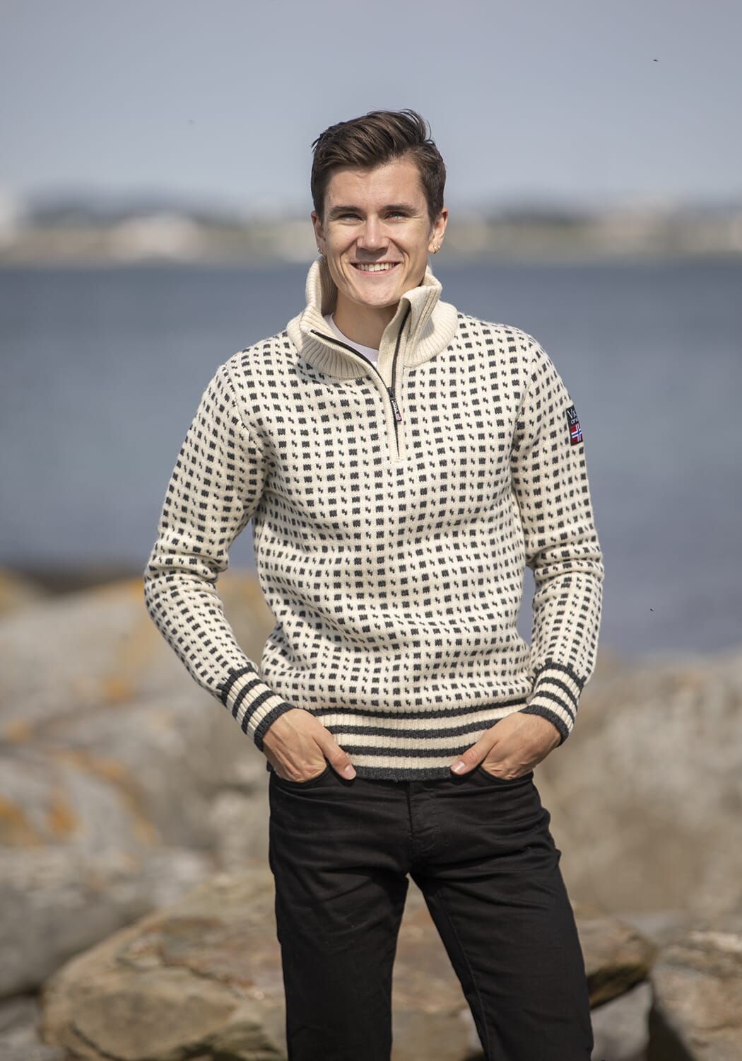 Islender Ullgenser - Naturhvit m/glidelås - Viking Of Norway