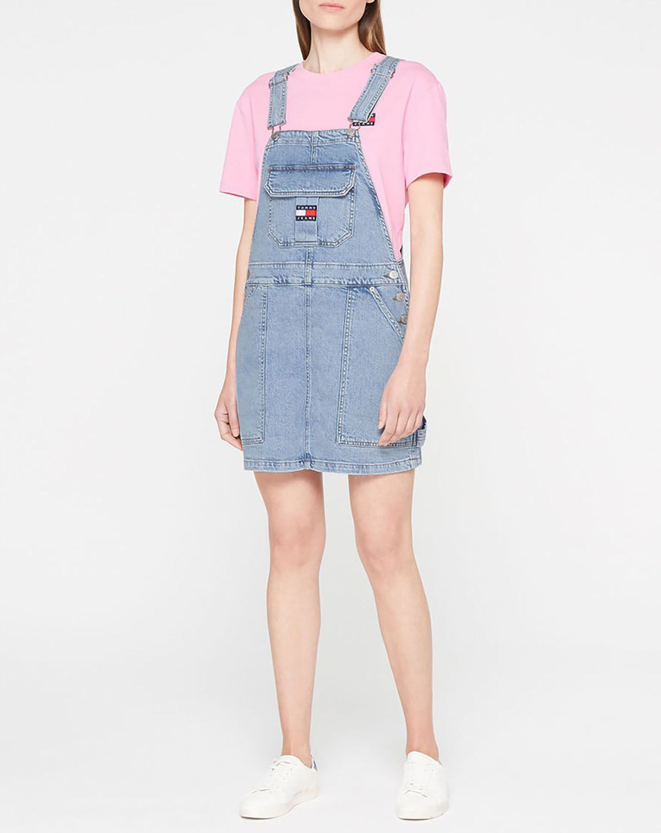 Tommy Jeans Robe salopette cargo dungaree bleu clair