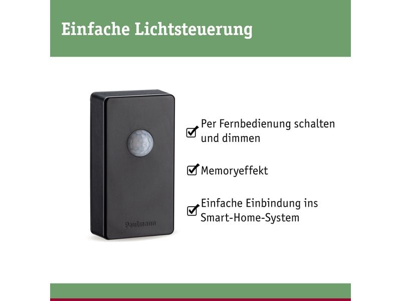 Paulmann HF Bewegungsmelder Zigbee, IP44 Plug & Shine Dämmerungssensor