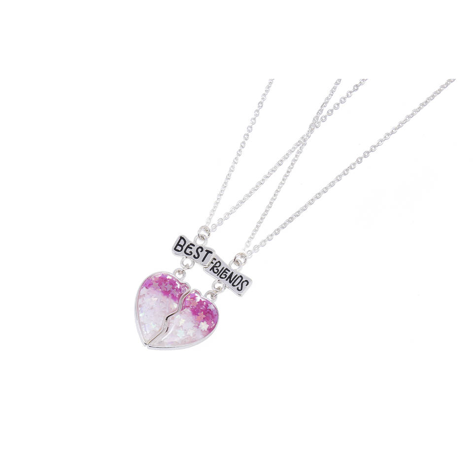 BFF kettingset hart - roze