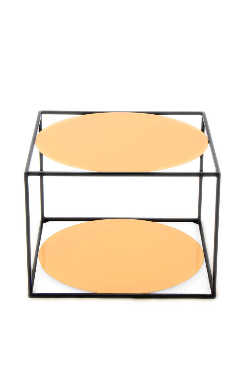 Beistelltisch CODY - orange-schwarz - 50x50 cm