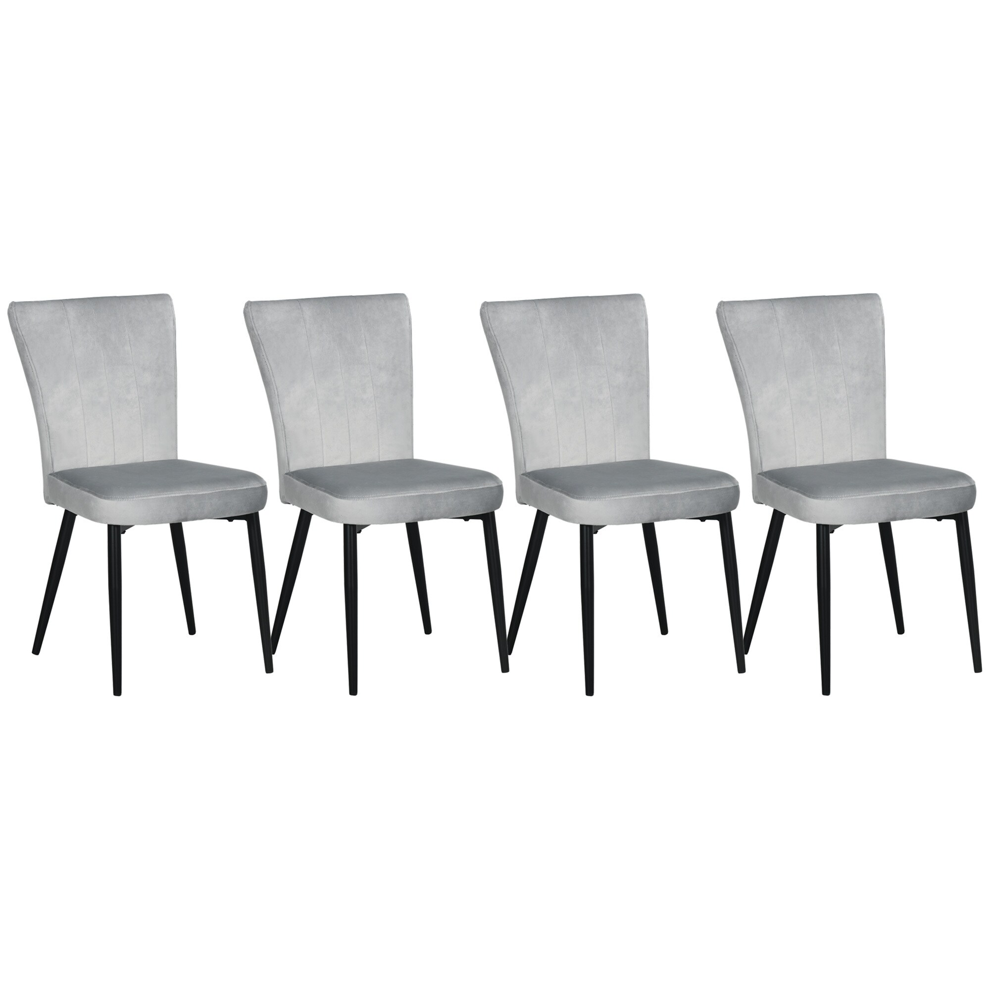 HOMCOM Esszimmerstuhl mit Stahlbeinen grau 46L x 65B x 87H cm