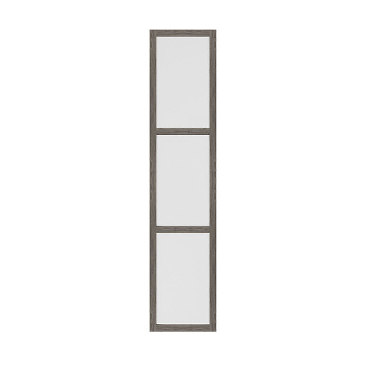 Porte battante verre opaque effet chêne grisé GoodHome Atomia H. 224,7 x L. 49,7 cm