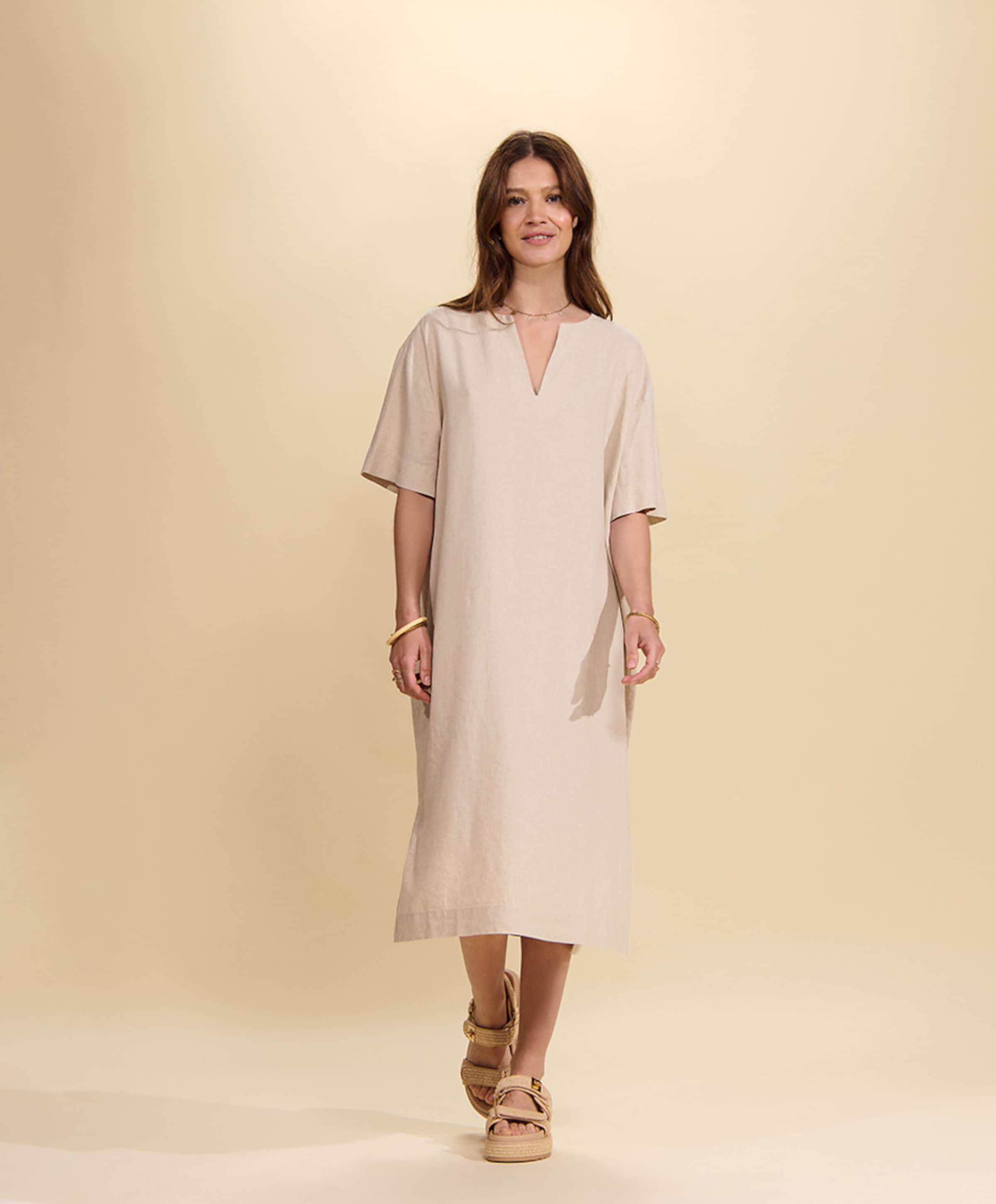 Essenza Dames nachthemd beige