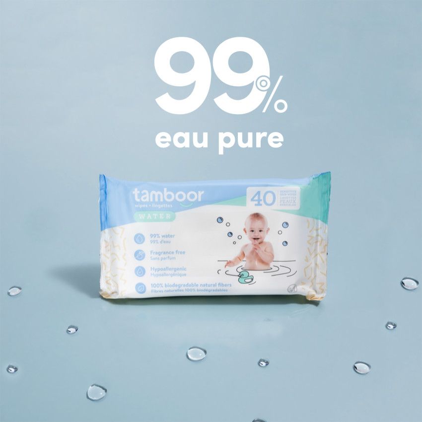 Lingettes bébé hypoallergéniques x40 - Ecru