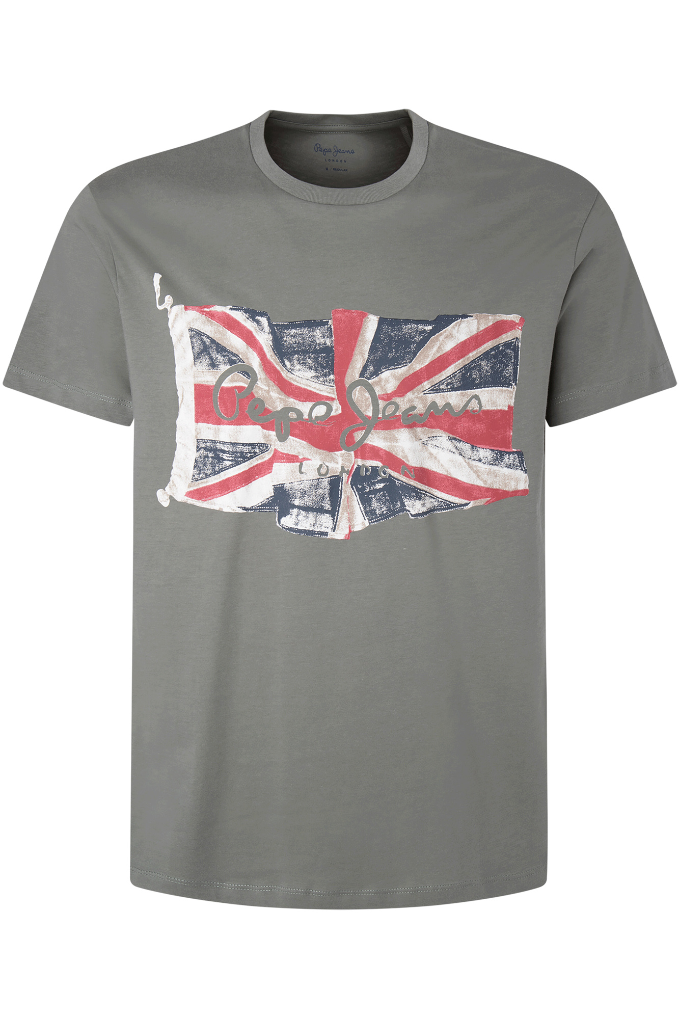 Camiseta masculina de manga curta com estampa fotográfica da bandeira.