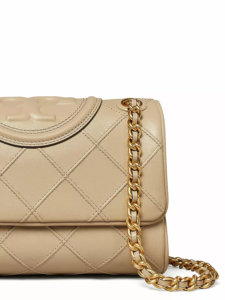 TORY BURCH Ledertasche - Umhängetasche FLEMING SOFT creme