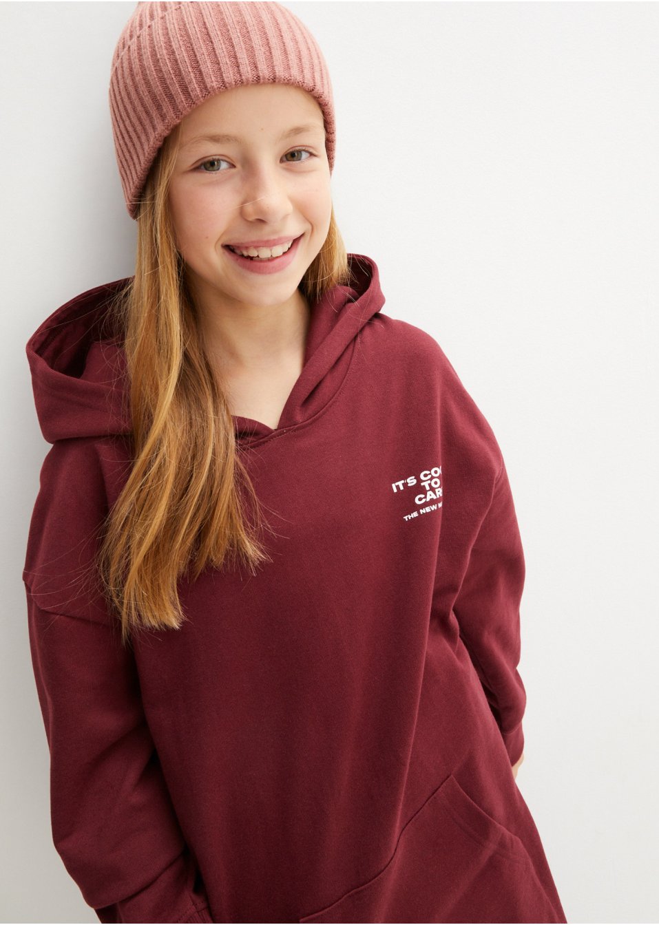 Robe sweat fille à capuche