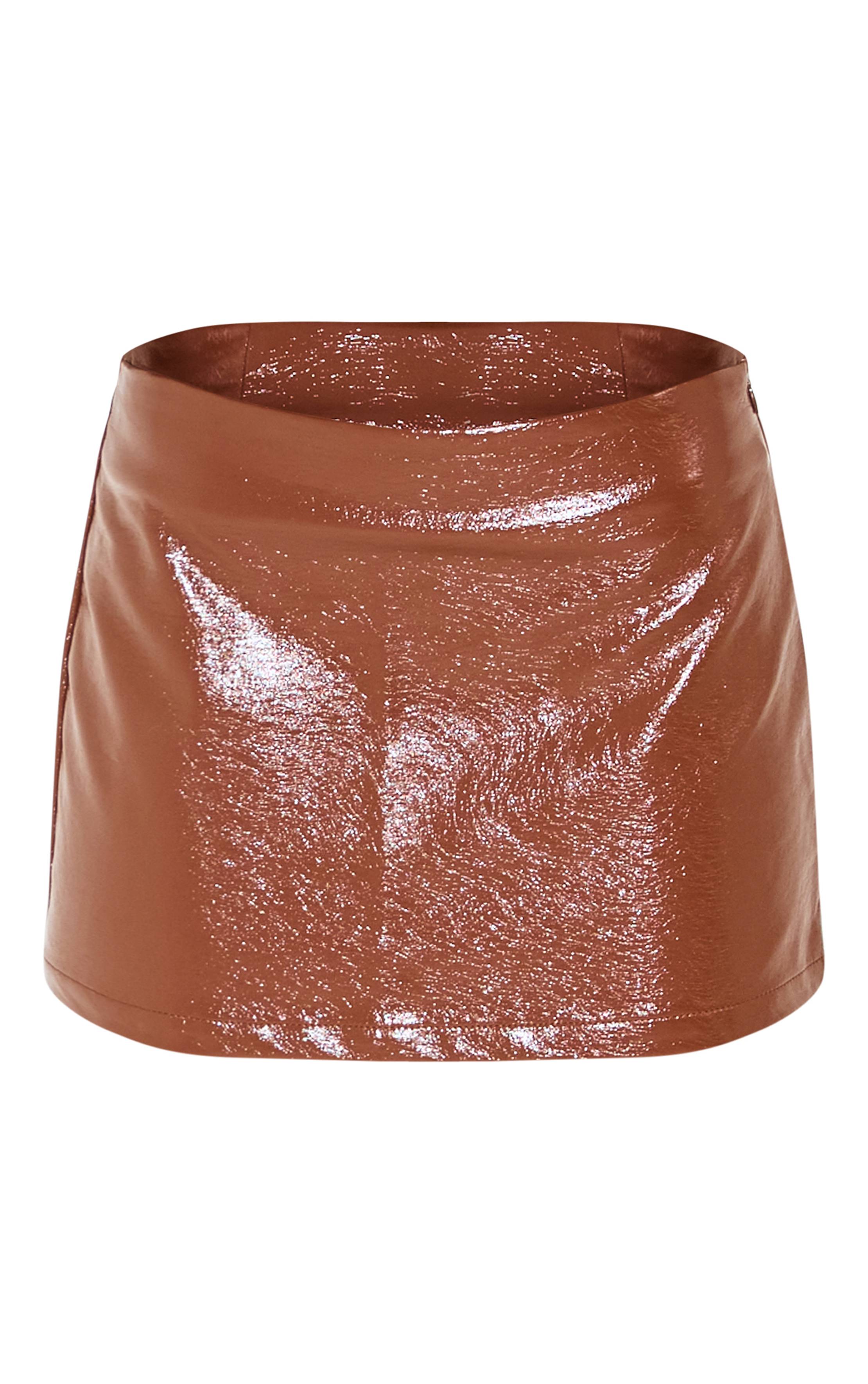 Chocolat Ensemble Jupe Courte En Synthétiquecuir