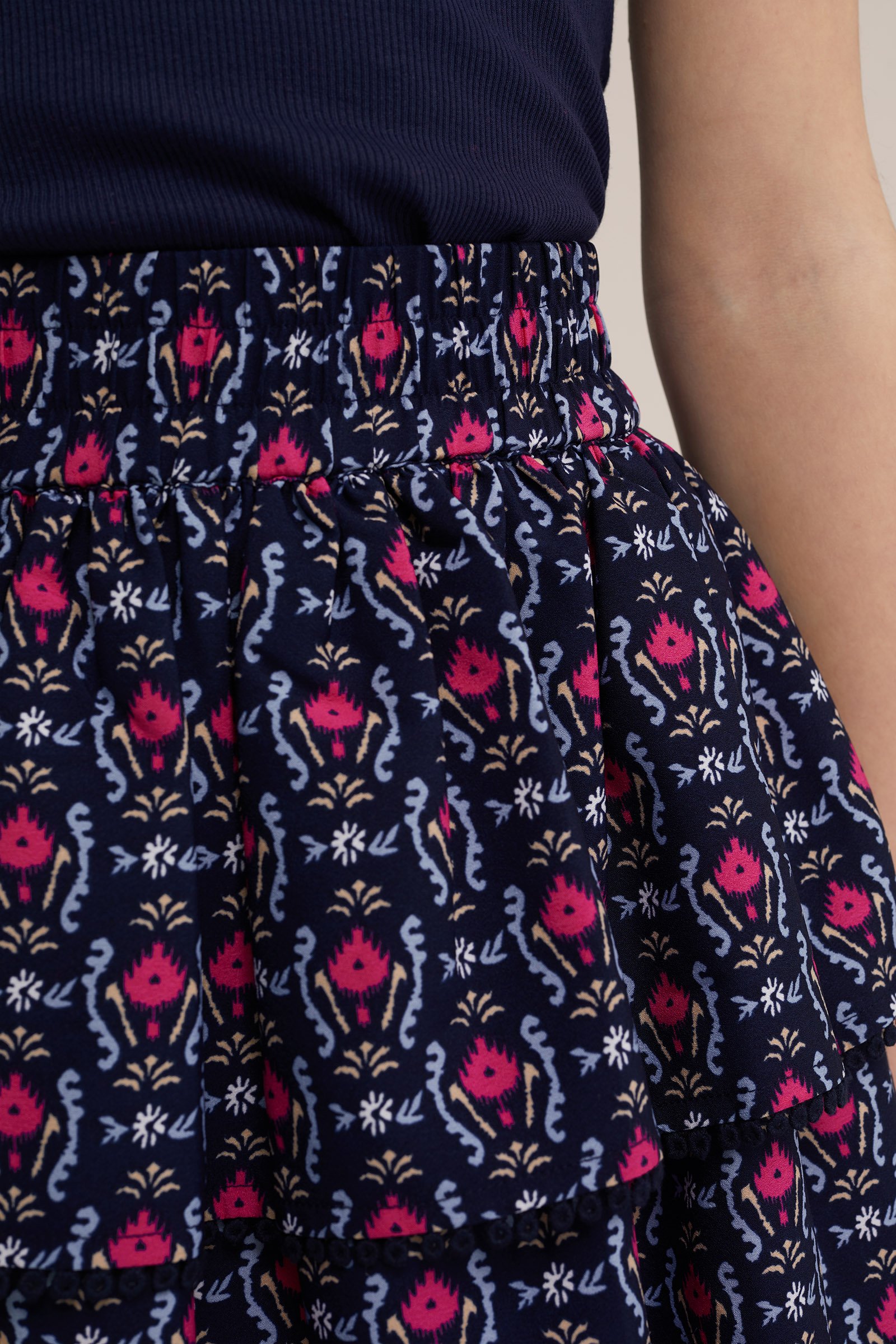Meisjes rok met dessin WE Fashion Donkerblauw