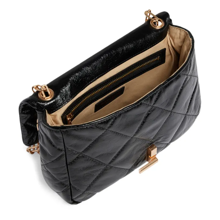 Vanessa Bruno Sac Moon MM Matelassé Cuir Craquelé | Noir