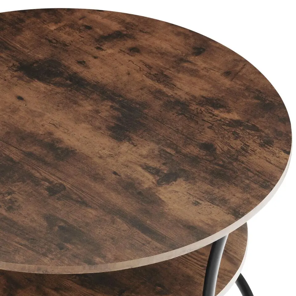 tectake Bijzettafel Saint Louis, Industrieel Hout Donker, Rustiek