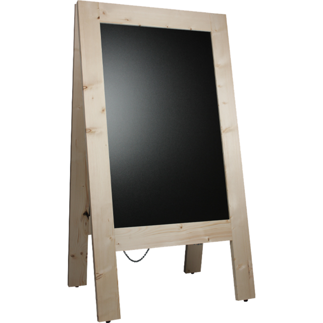 Krijtstoepbord, hout, 70x135cm, blanco