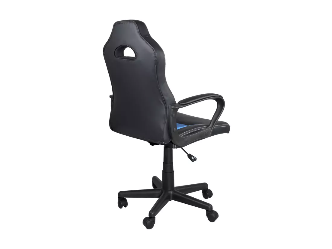 Chaise gamer junior hauteur réglable siège simili pivotant accoudoir rembourré WAN (Noir bleu)