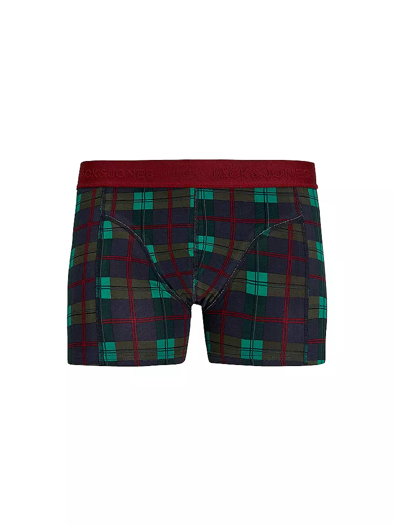 JACK & JONES Boxershorts JACXMAS 3er Pkg. scarab/rhubarb inkwell dunkelrot