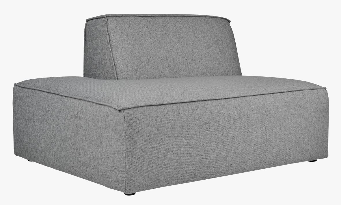 Modulsofa åpen ende venstre grå - 134x93x73 cm