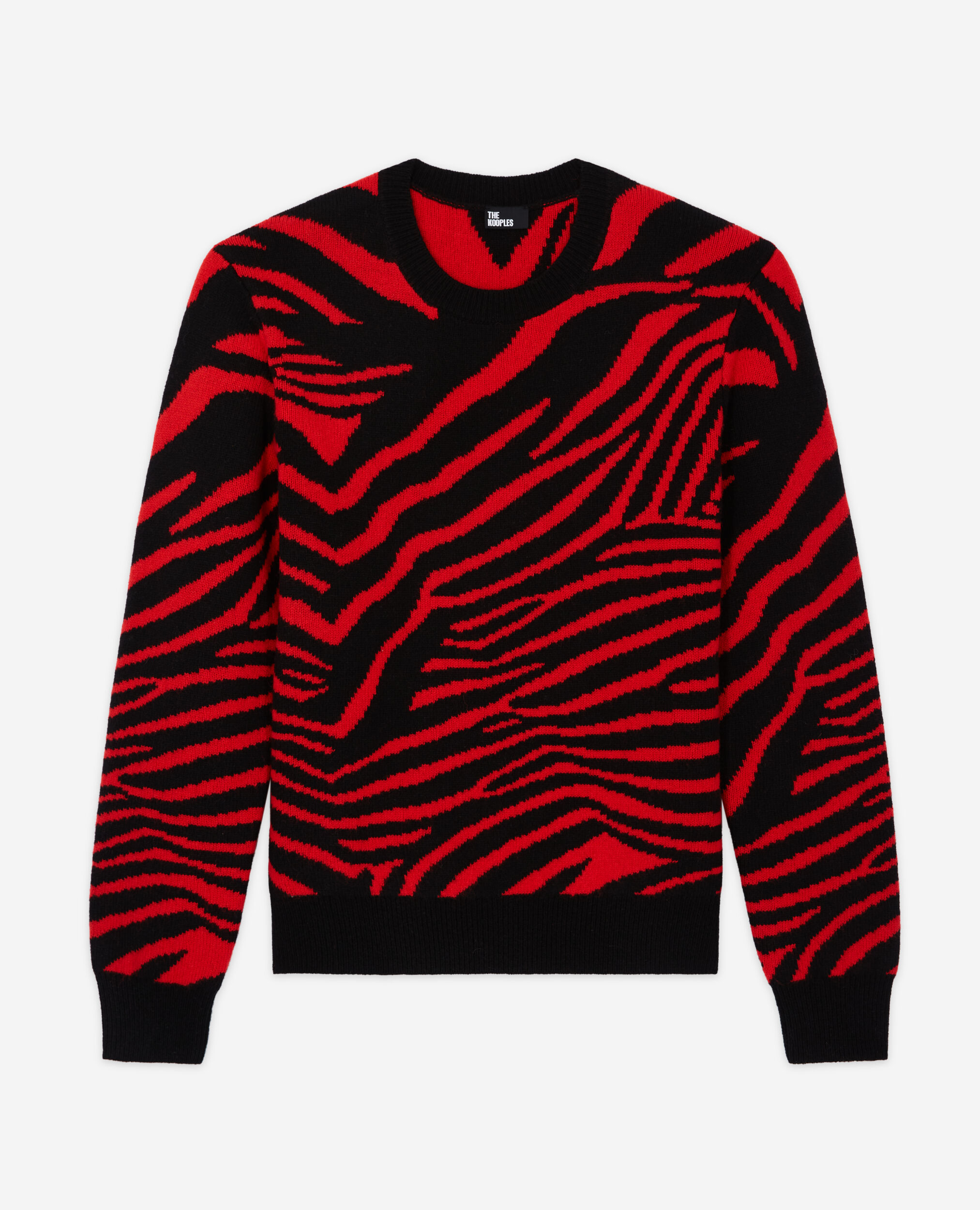 Pull en laine imprimé rouge