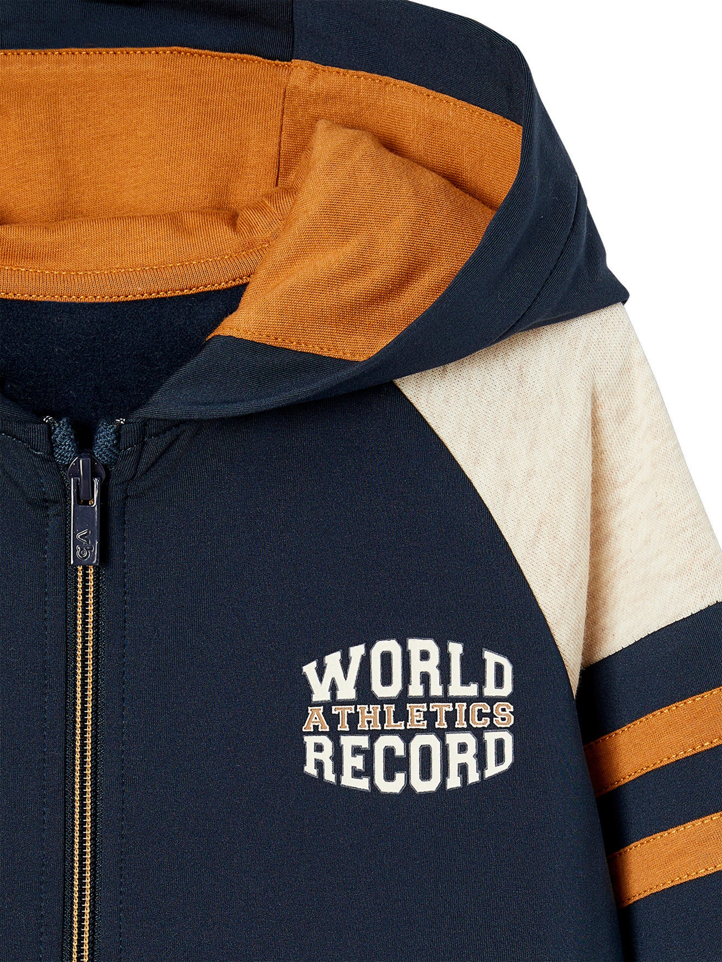 Vertbaudet Jungen Sportjacke mit Kapuze und Reißverschluss pekannuss
