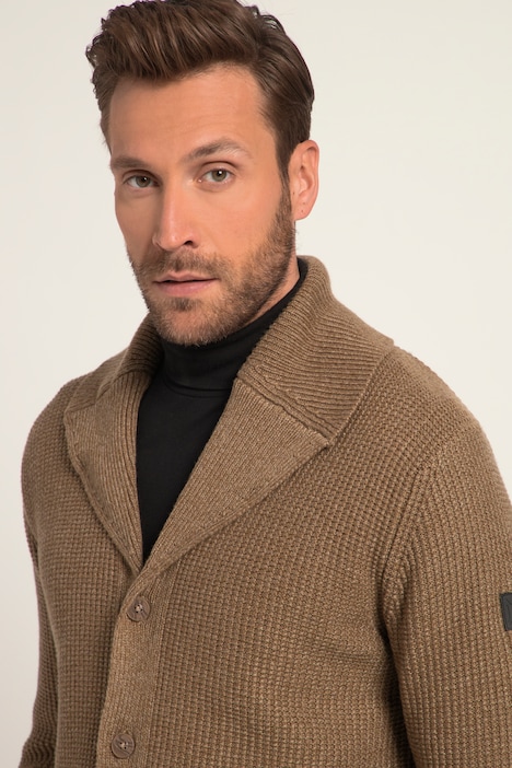 Strickjacke, Wollmix, Schalkragen, Knopfleiste