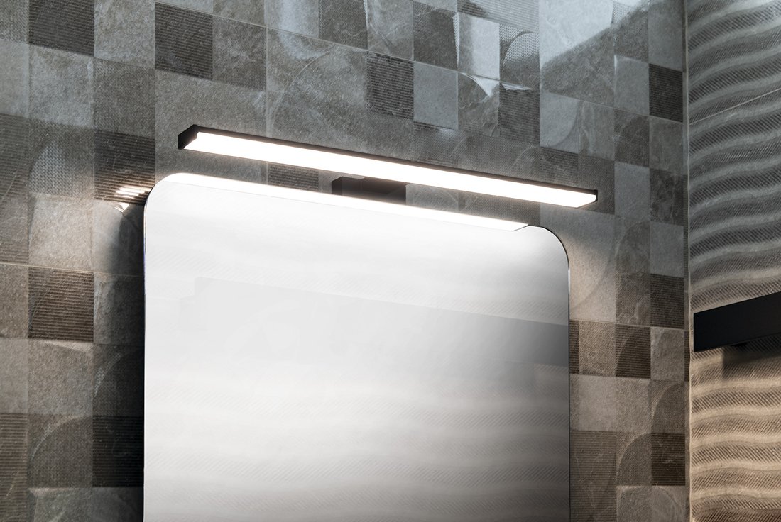 Sapho Chicago spiegellamp 60cm zwart mat